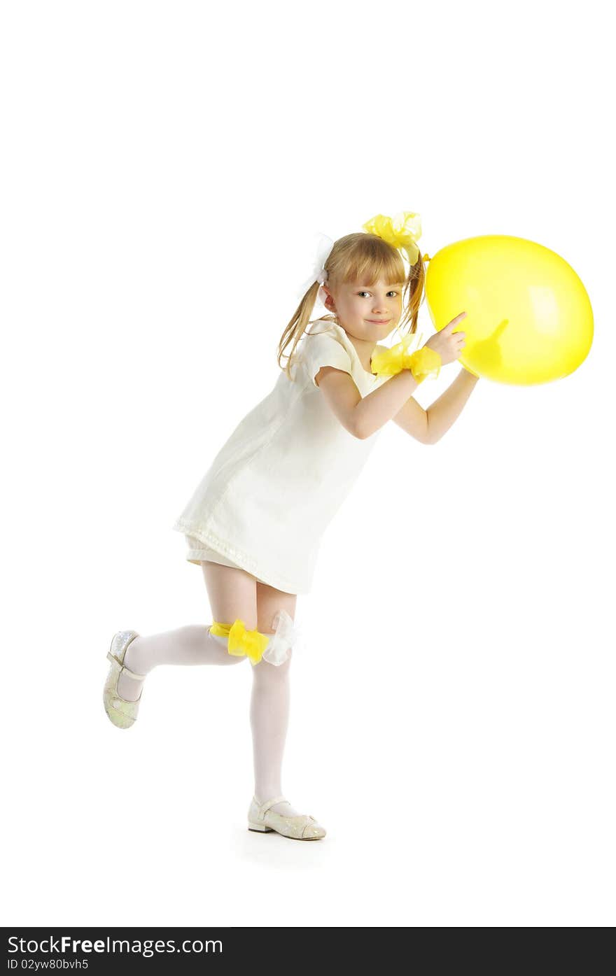 Girl with yellow balloon