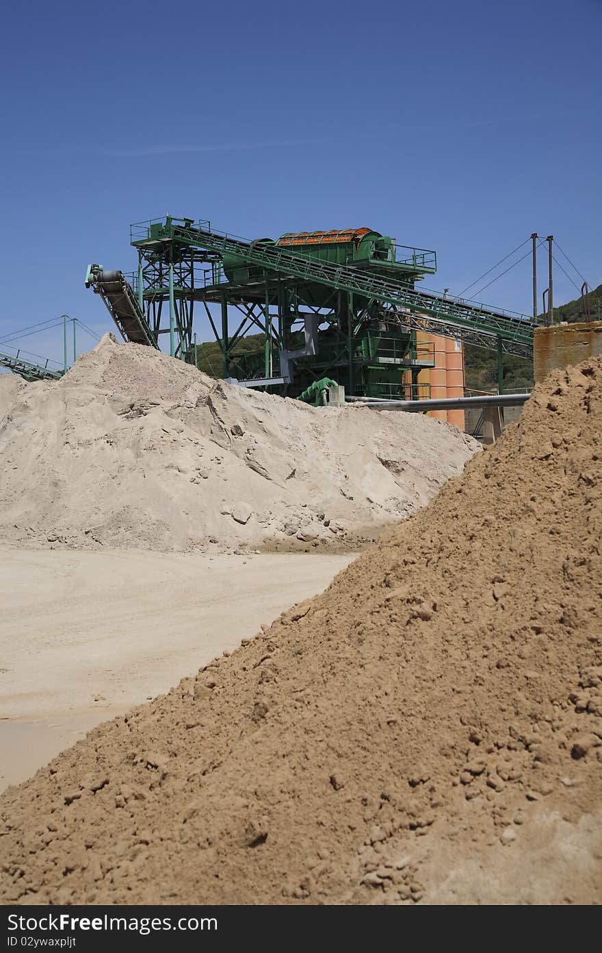 Sandpit with machines and a blu sky. Sandpit with machines and a blu sky