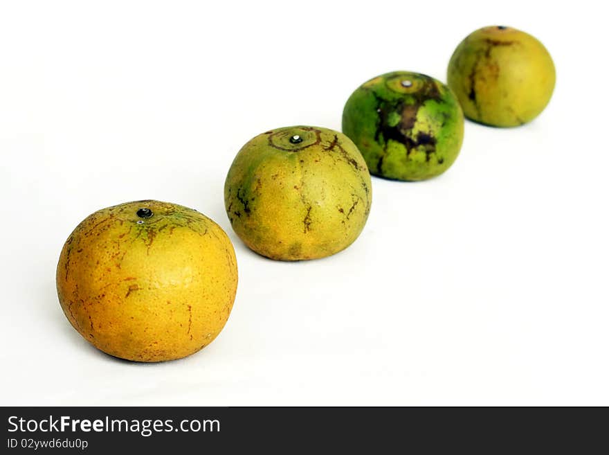 Many orange ball on a white background