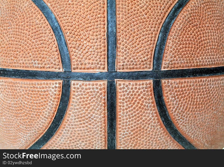 A leather textured basketball background