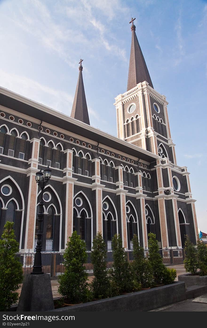 Church at Chantaburi, Thailand.In the morning