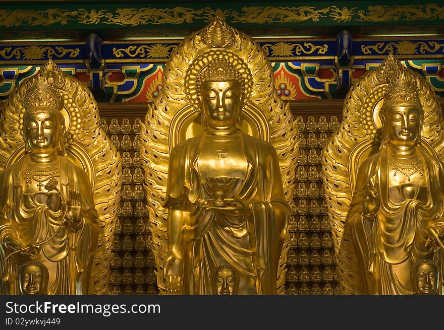 Image of buddha in chinese temple in Thailand,Kammalawat Dragon temple