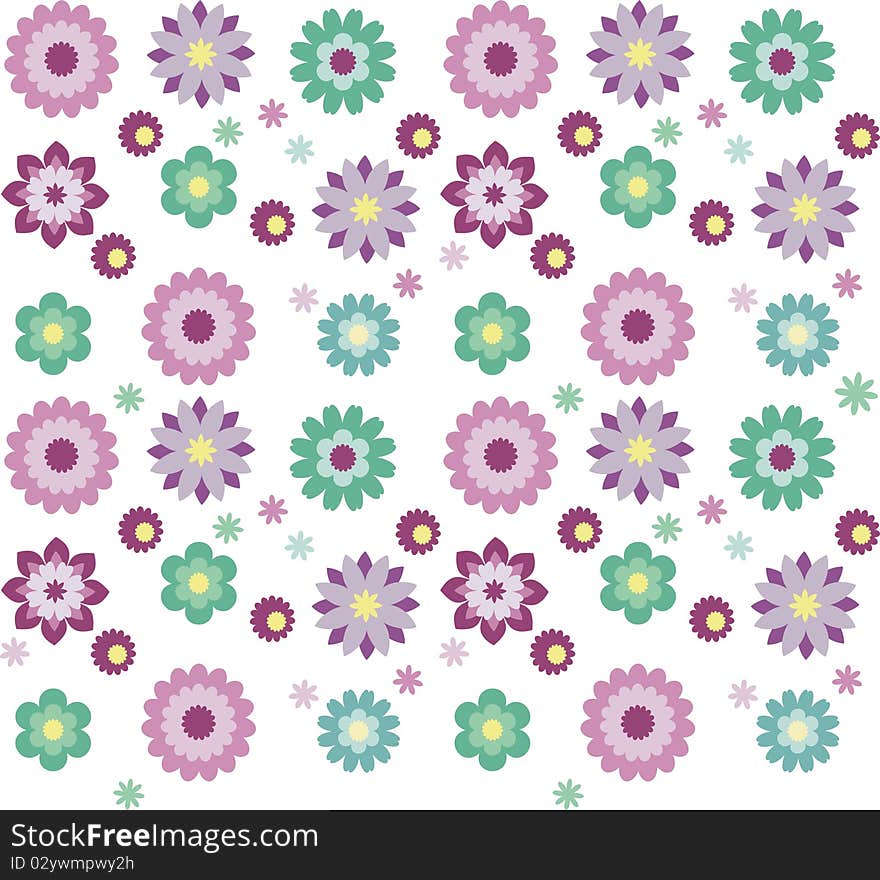 Vector illustration with  flowers.Samless  patten. Vector illustration with  flowers.Samless  patten