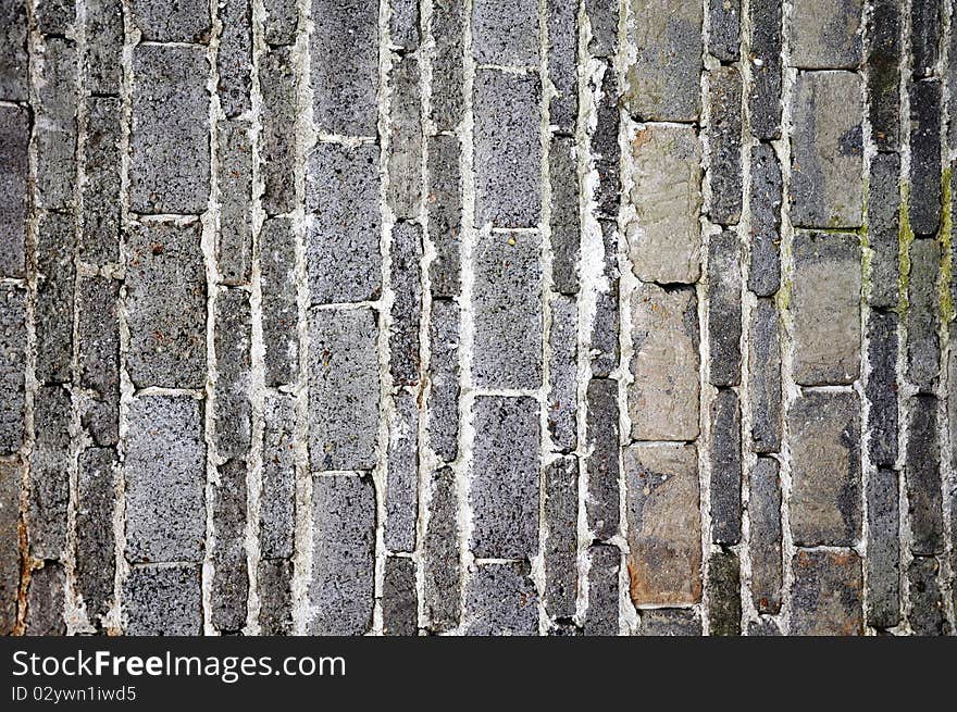 Gray brick wall, background texture