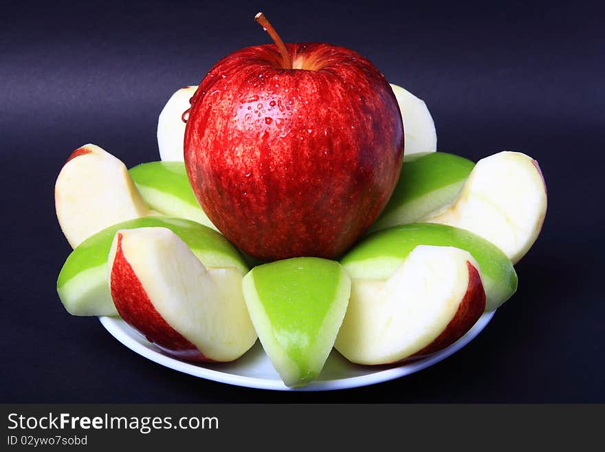 Red & Green Apple freshness is Fruit skin health