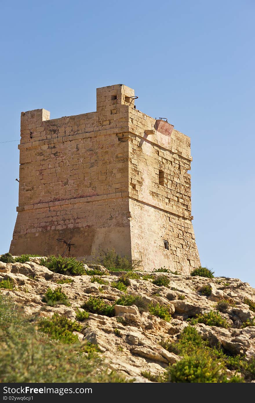 The White tower in Gozo. Malta