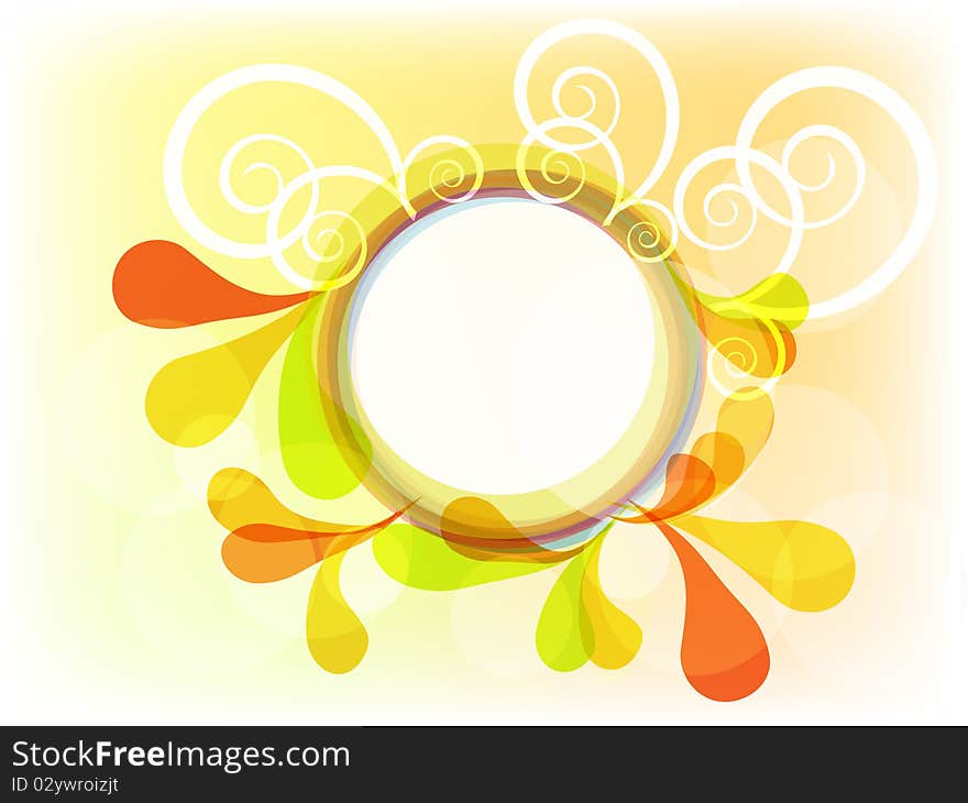 Colorful frame with floral elements. Colorful frame with floral elements.