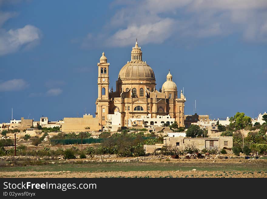 The Cathedral in one of a maltese cities