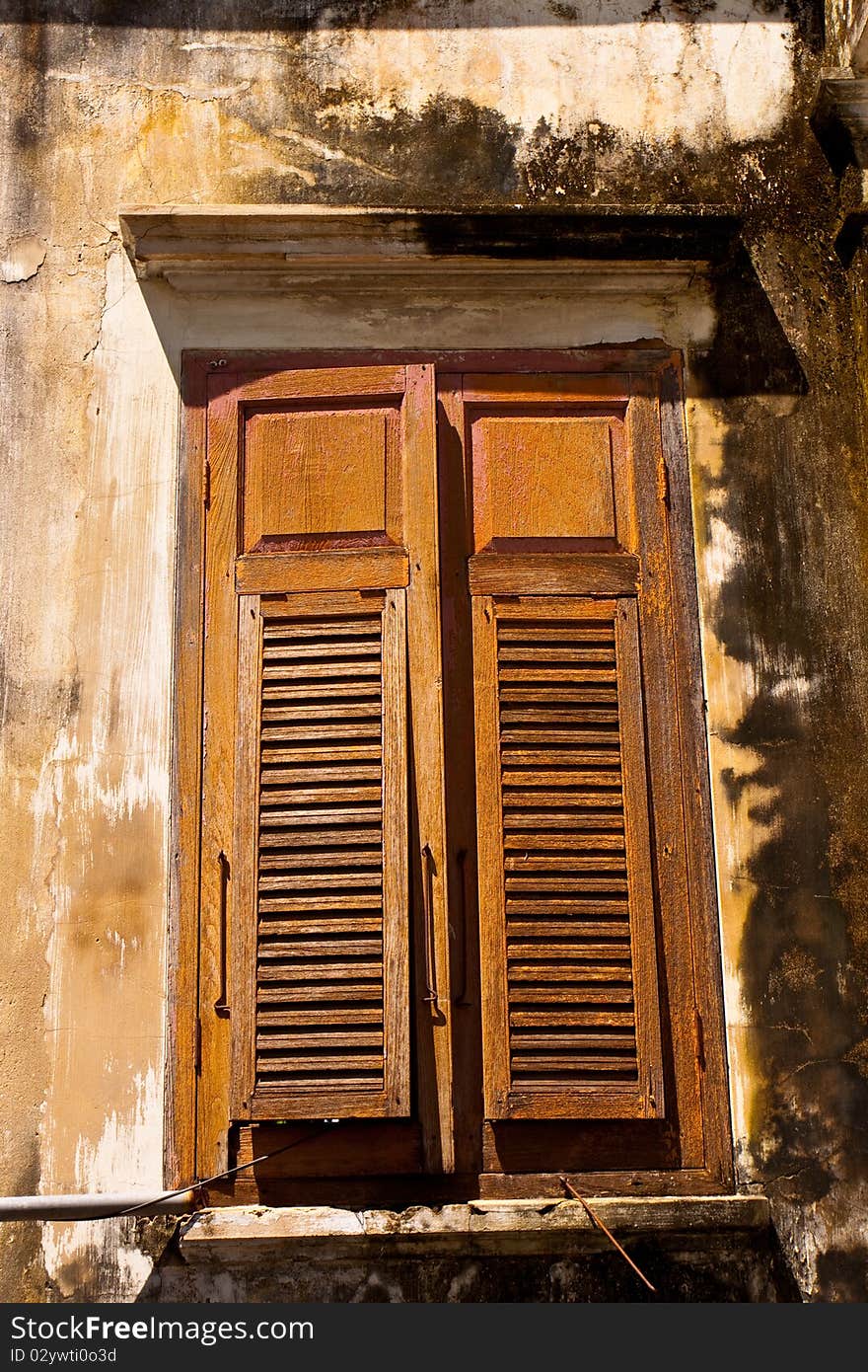 Old window and old wall