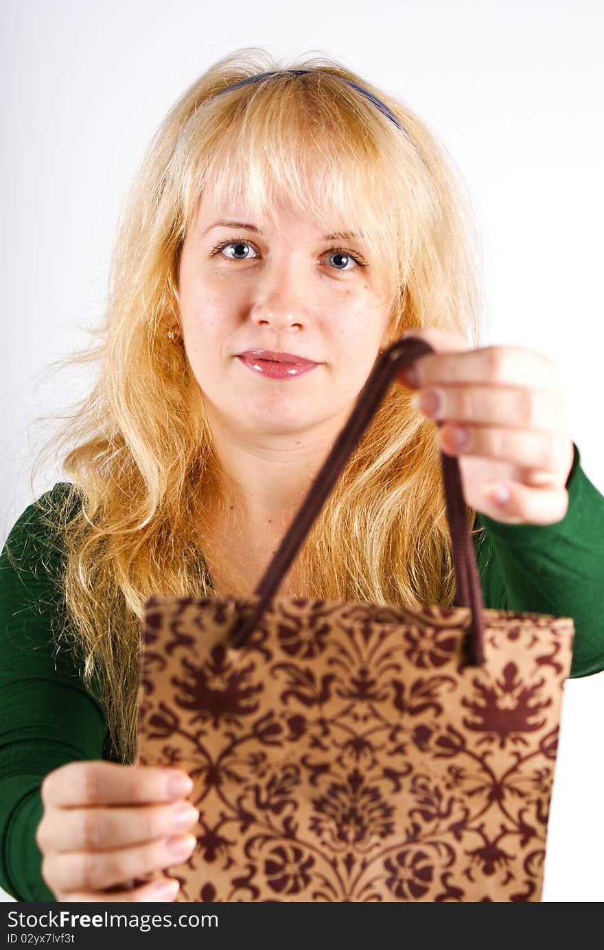 Blank Brown Shopping Bag on white background. Blank Brown Shopping Bag on white background