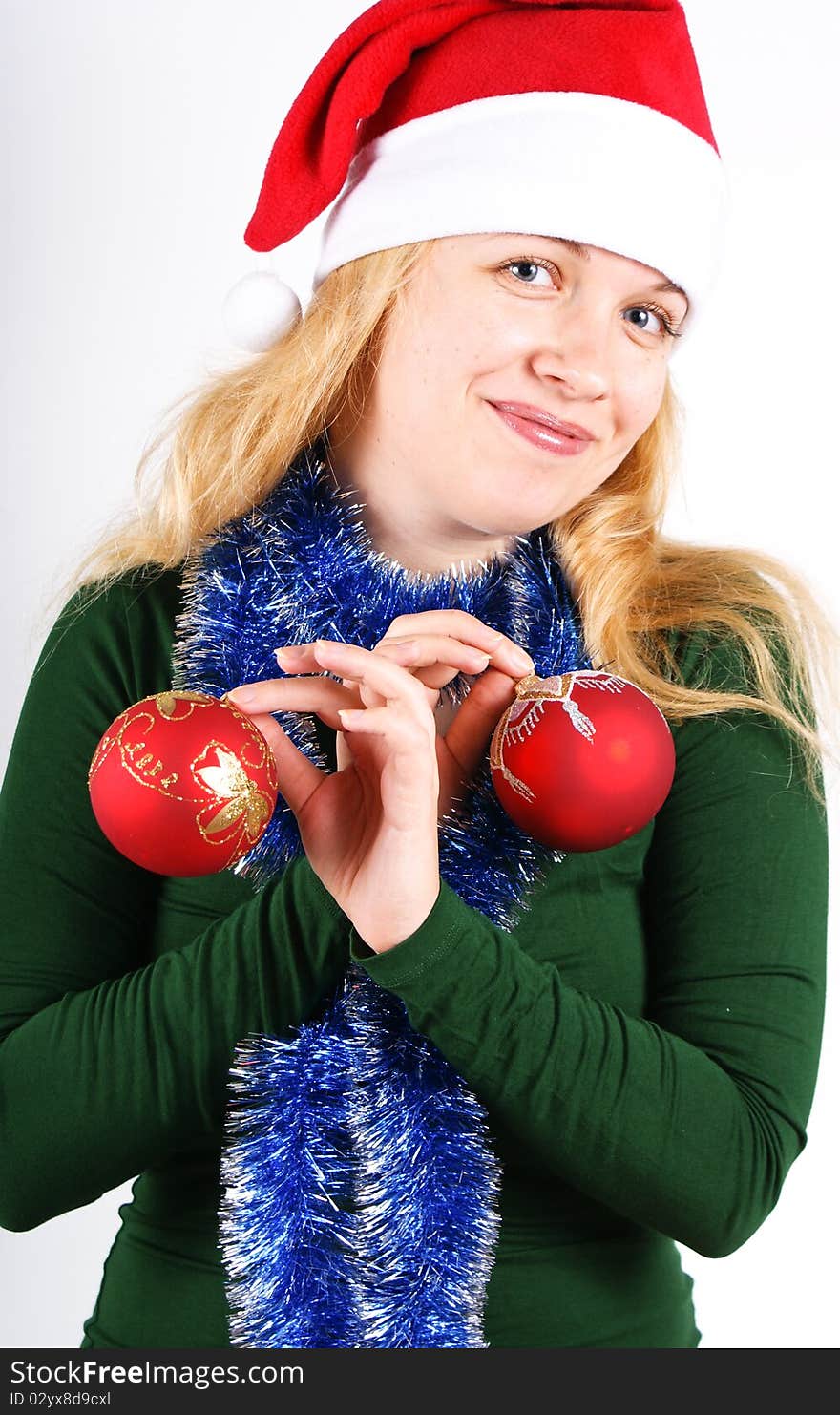 Girl With Christmas Balls