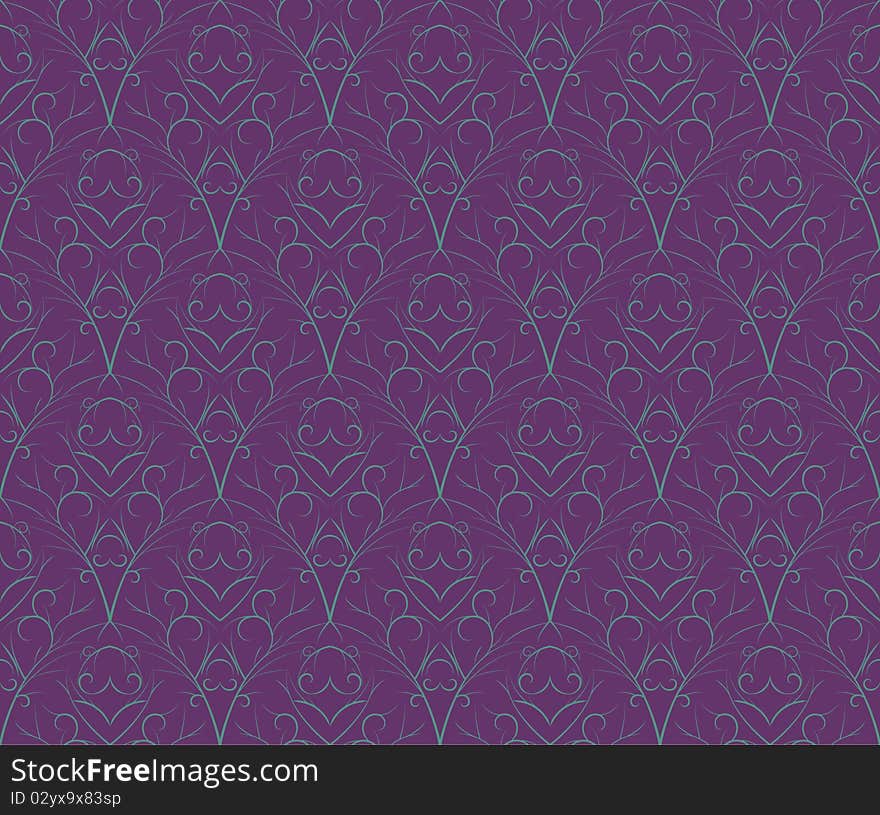 Seamless both side Damask wallpaper. EPS 8-. Seamless both side Damask wallpaper. EPS 8-