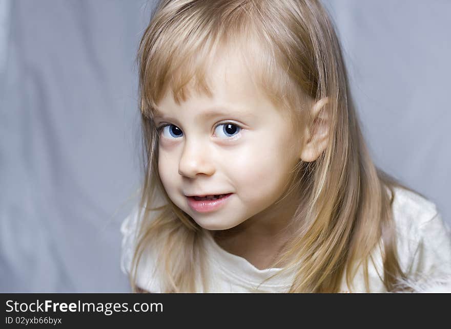 Beautiful Little Girl Making Funny Face