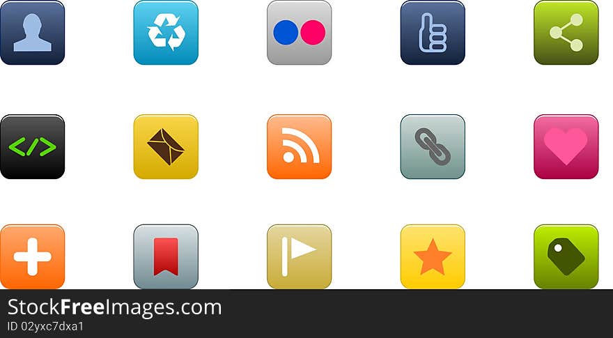 Icons for Web 2.0 end E-business