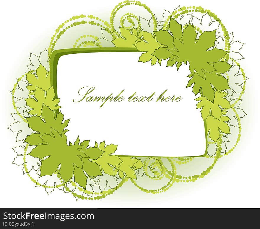 Beautiful green floral frame, greeting card, place for your text