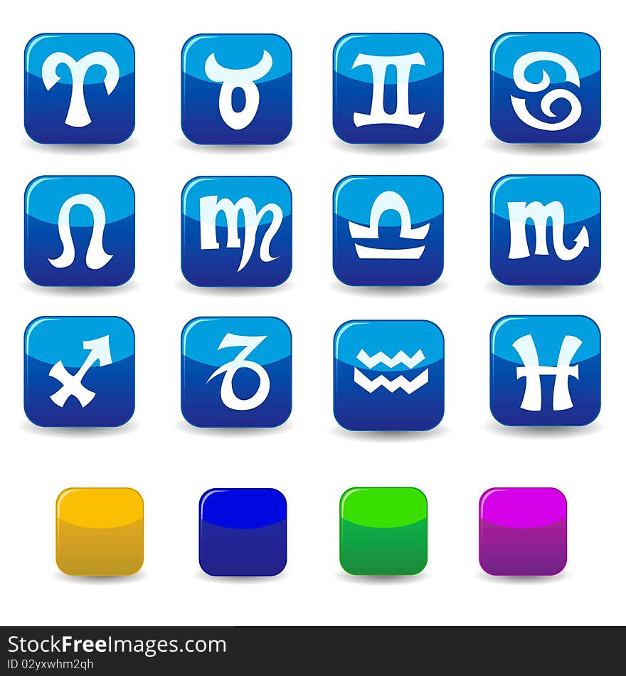 Signs of the zodiac on a white background. Signs of the zodiac on a white background