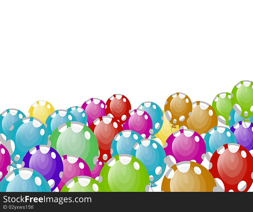 Vector illustration of birthday balloons with white spots. Vector illustration of birthday balloons with white spots