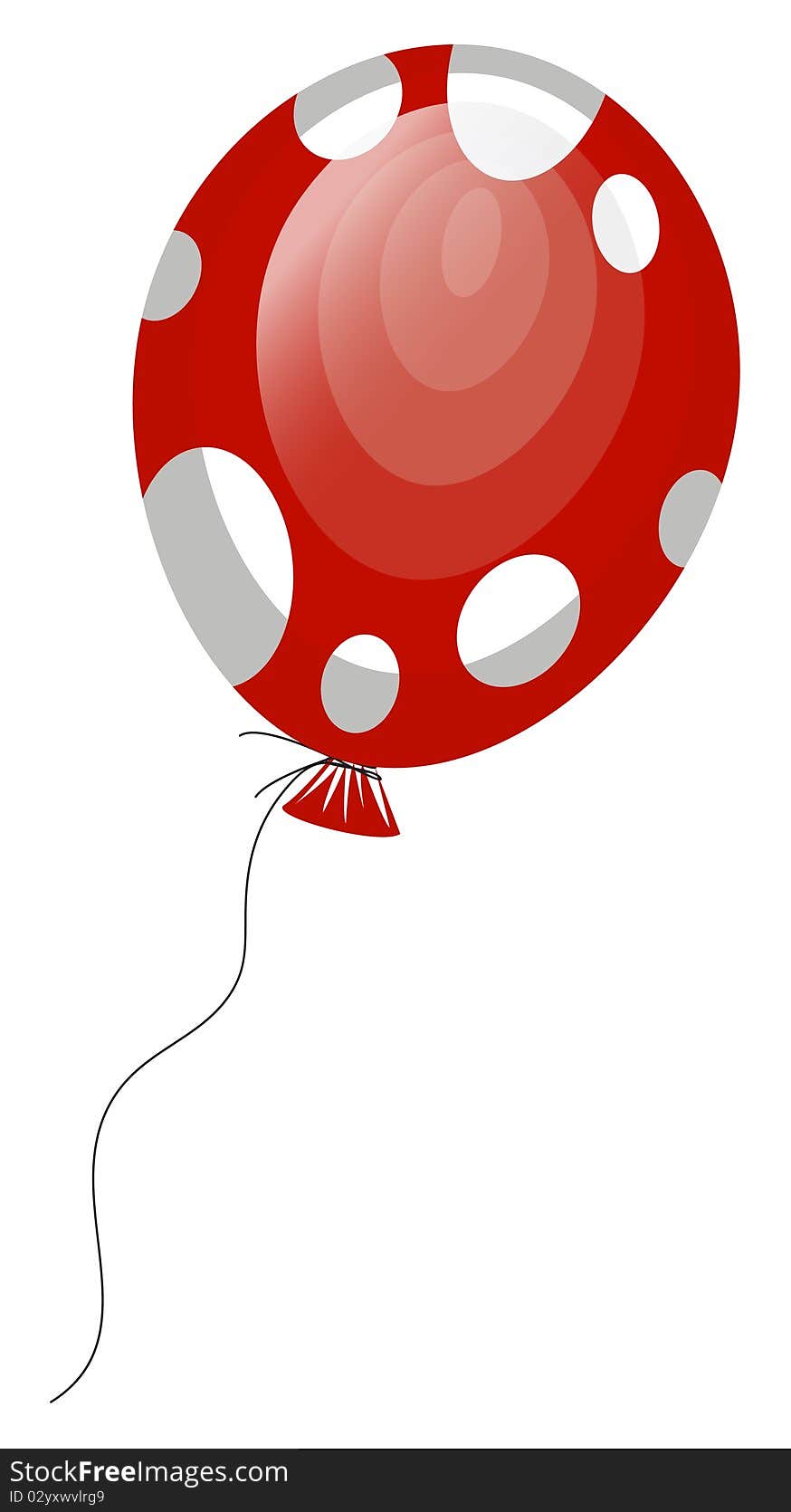 Vector illustration of red balloon with white spots