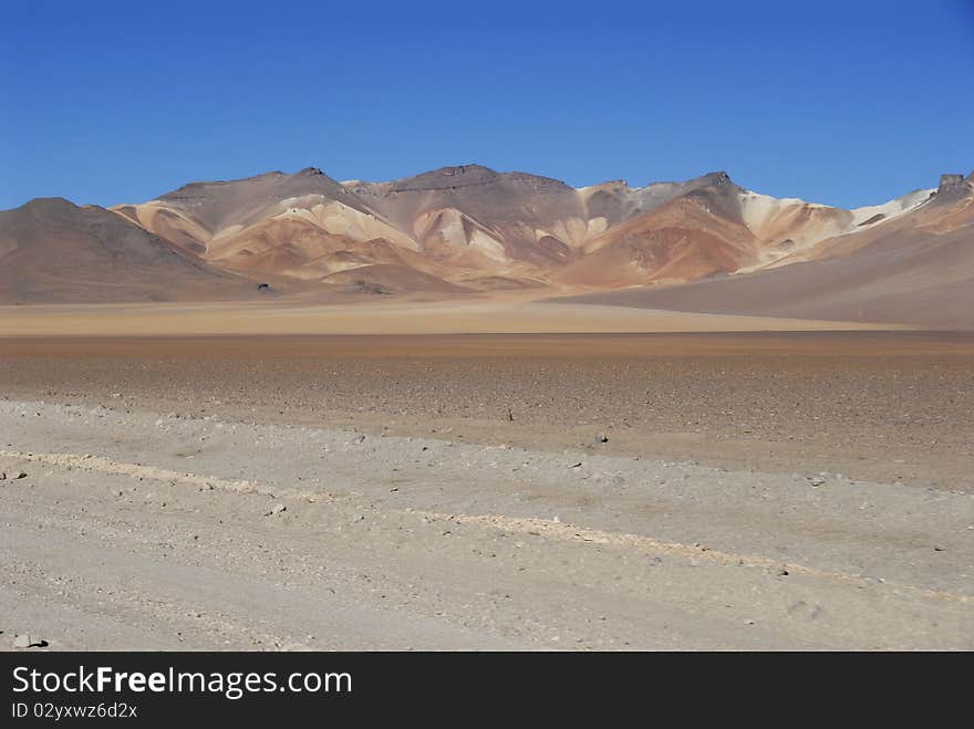 Multi-colored rocks of the mountains in Dali's desert, Bolivia