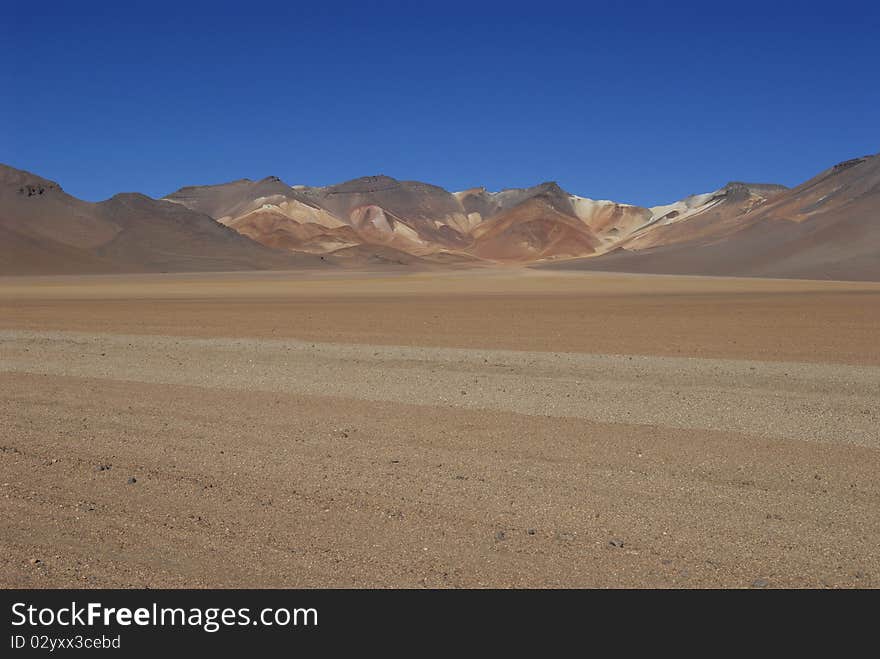 Multi-colored rocks of the mountains in Dali's desert, Bolivia