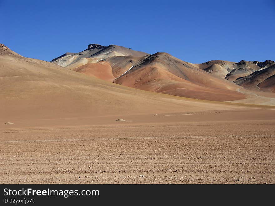 Multi-colored rocks of the mountains in Dali's desert, Bolivia