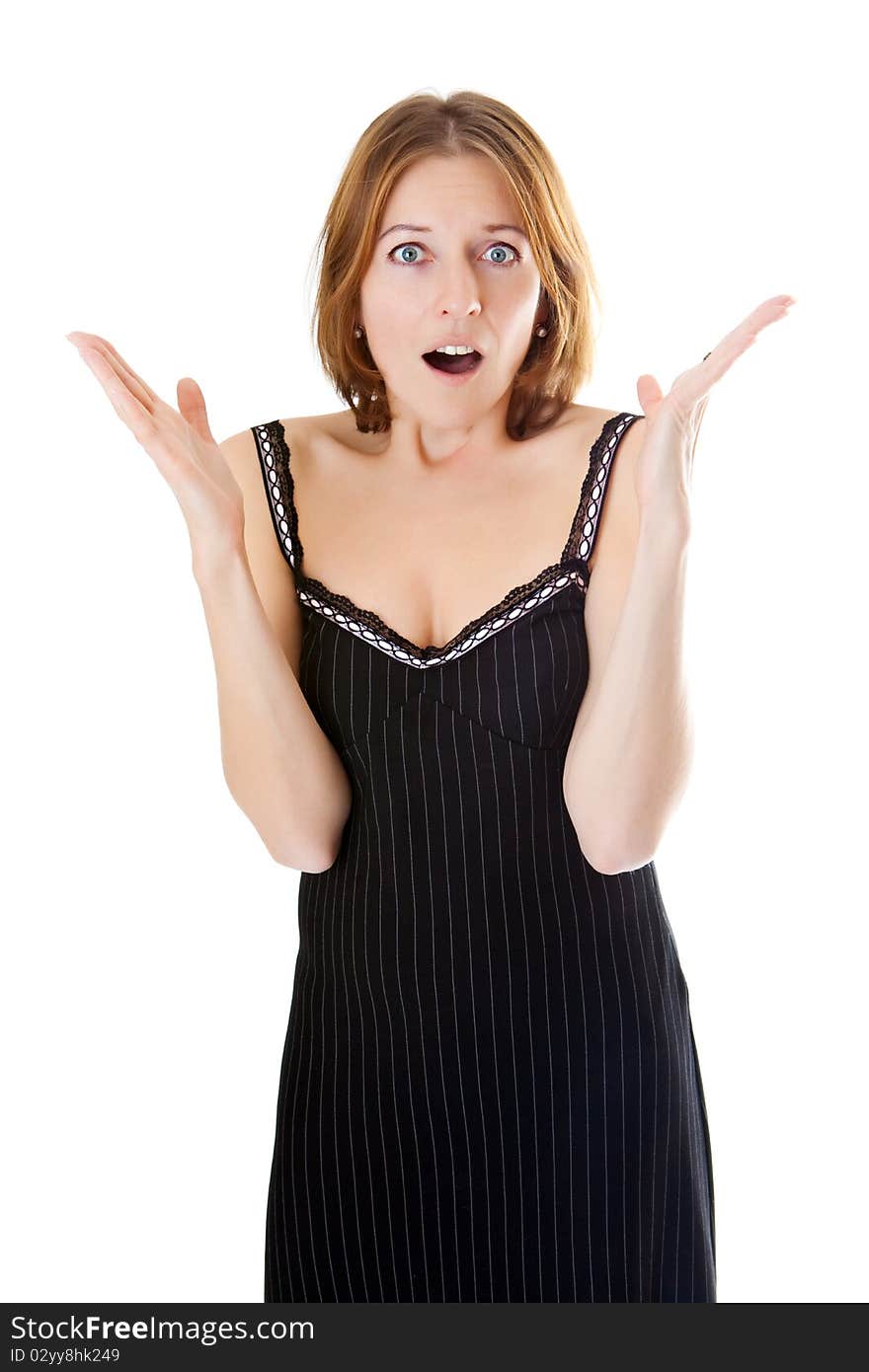 Surprised girl isolated on a white background