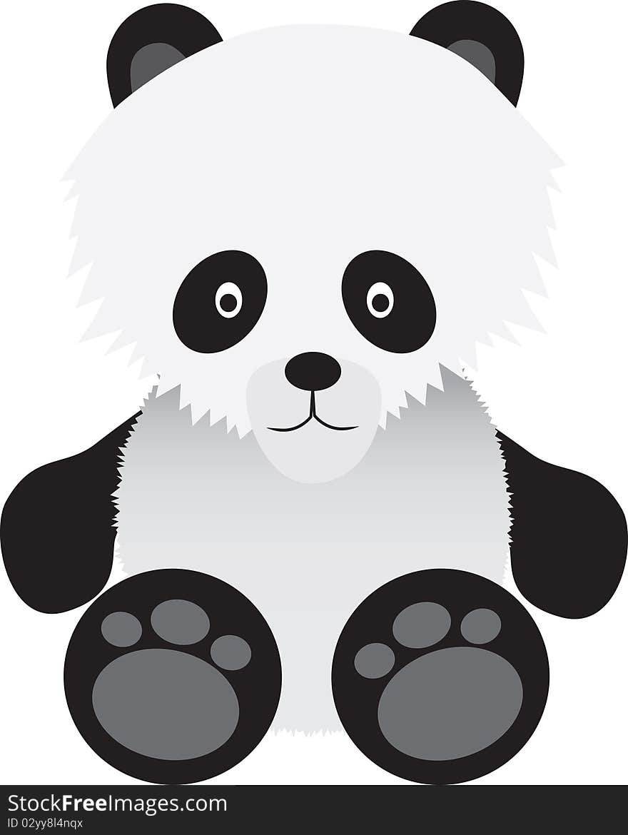 Cute cartoon illustration of a baby panda bear