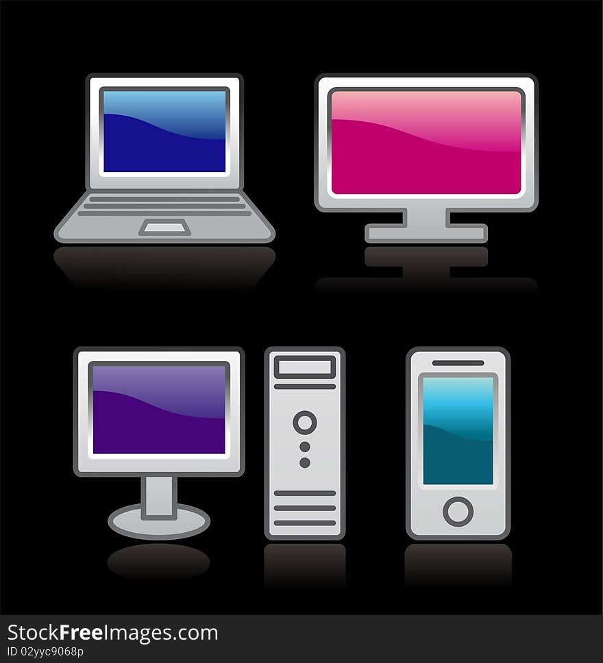 Group of simple electronic objects. Group of simple electronic objects