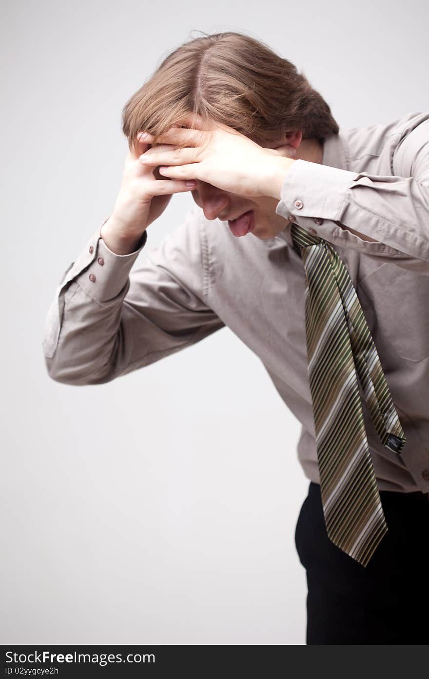 Stress Man. Businessman suffers from a headache