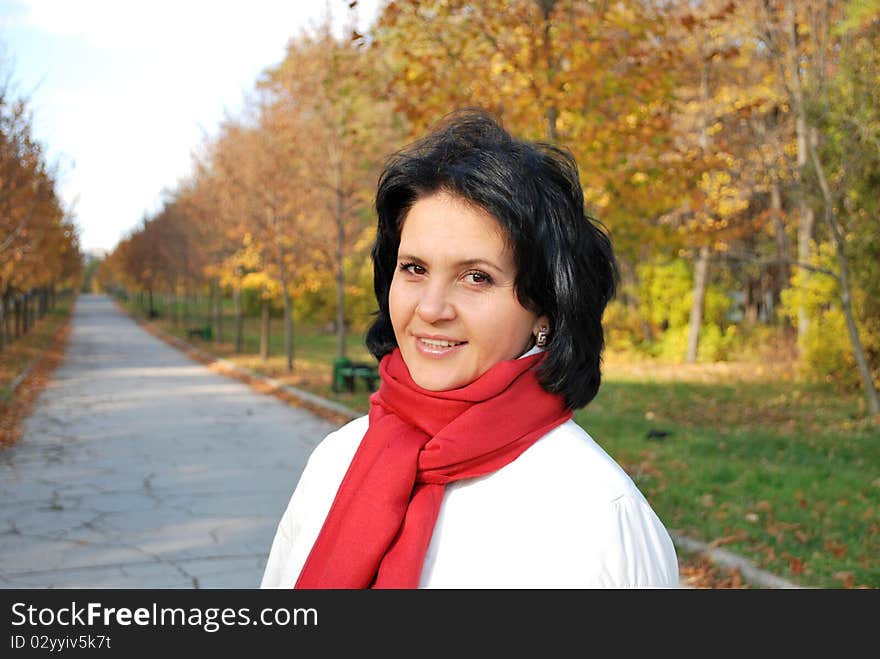 Autumn portrait of a woman