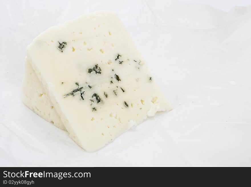 Piece of Roquefort cheese