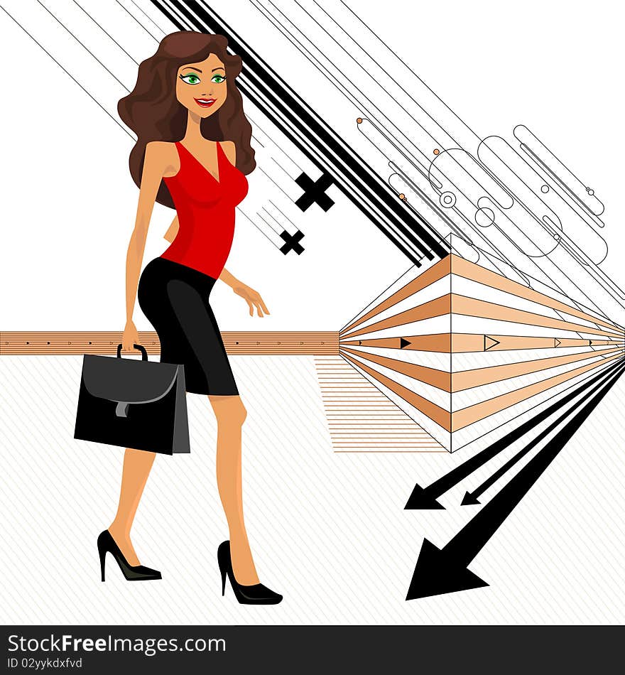 Business woman background illustration vector