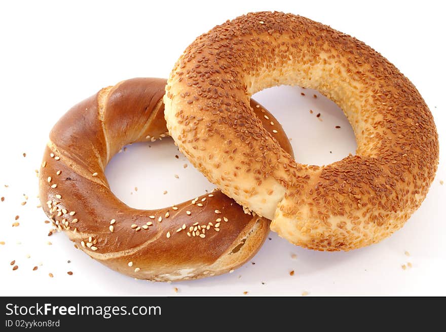 Two White Breads In Form Of Rings