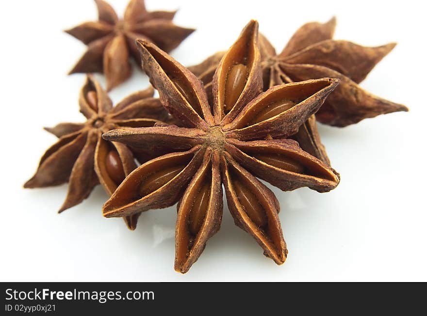 Aromatic anises star close up. Aromatic anises star close up