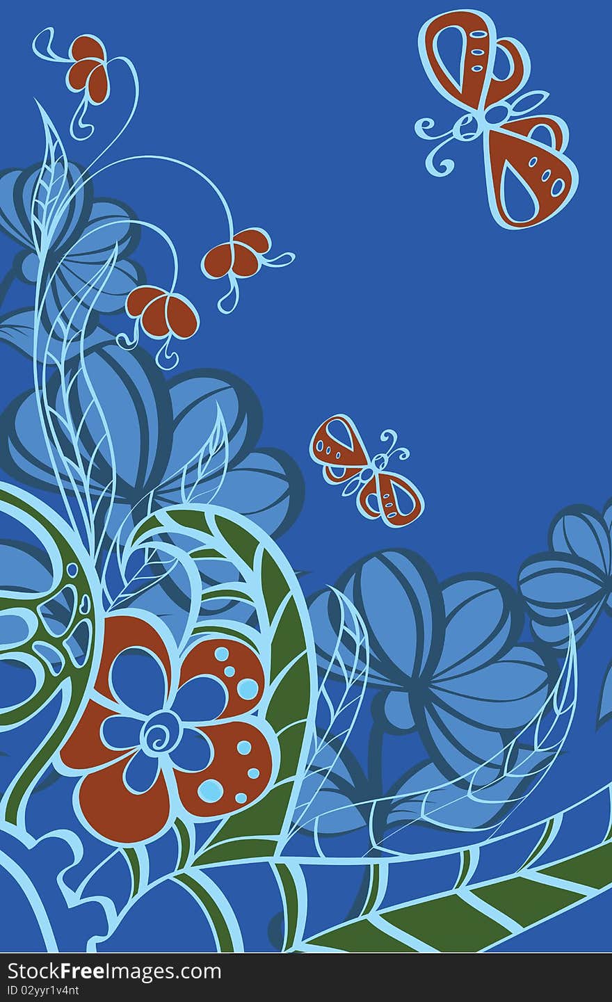 Flower background. Illustration for design. No gradients.