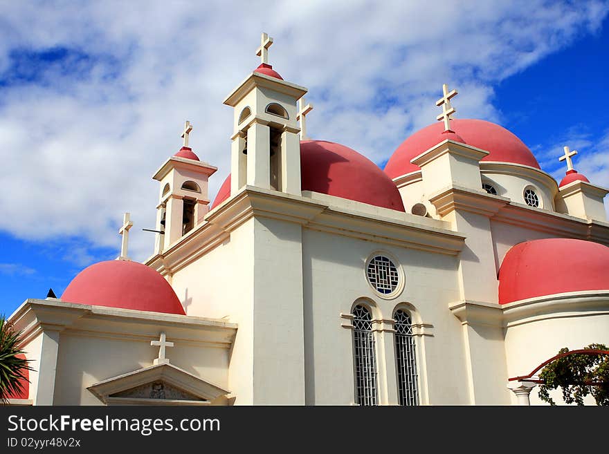 Greek Orthodox church near the Sea of Galilee (Kineret lake), Сapernaum, Israel. Greek Orthodox church near the Sea of Galilee (Kineret lake), Сapernaum, Israel