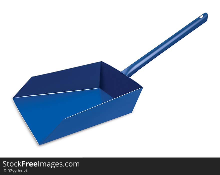 Blue dustpan isolated on white