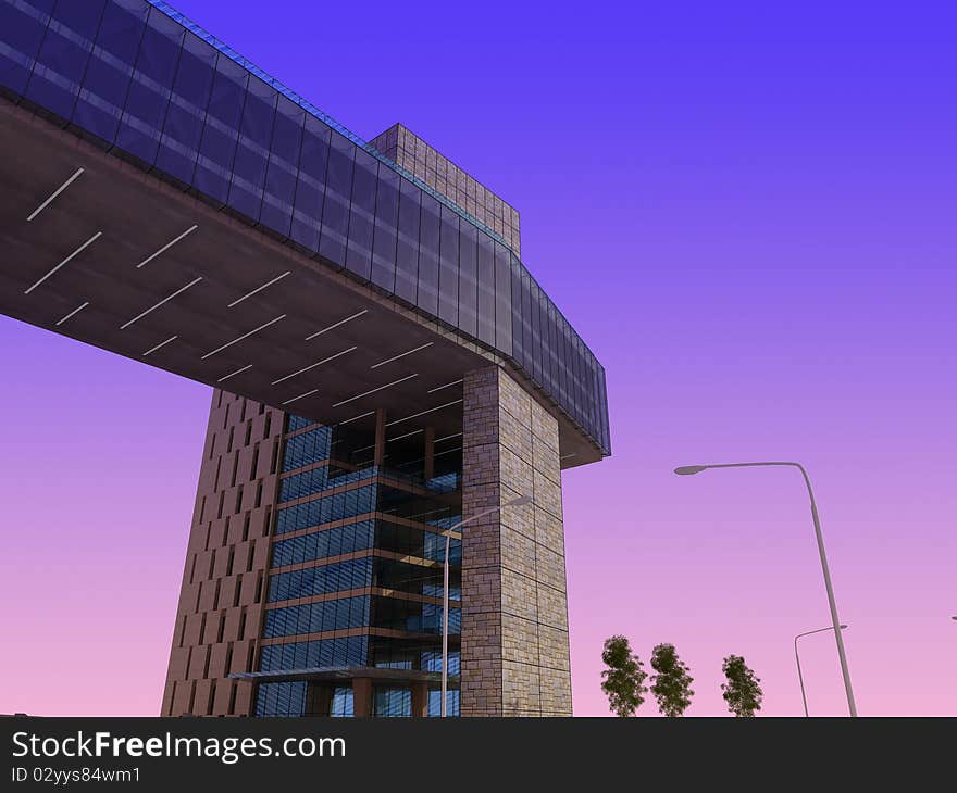 Modern building on a background sky