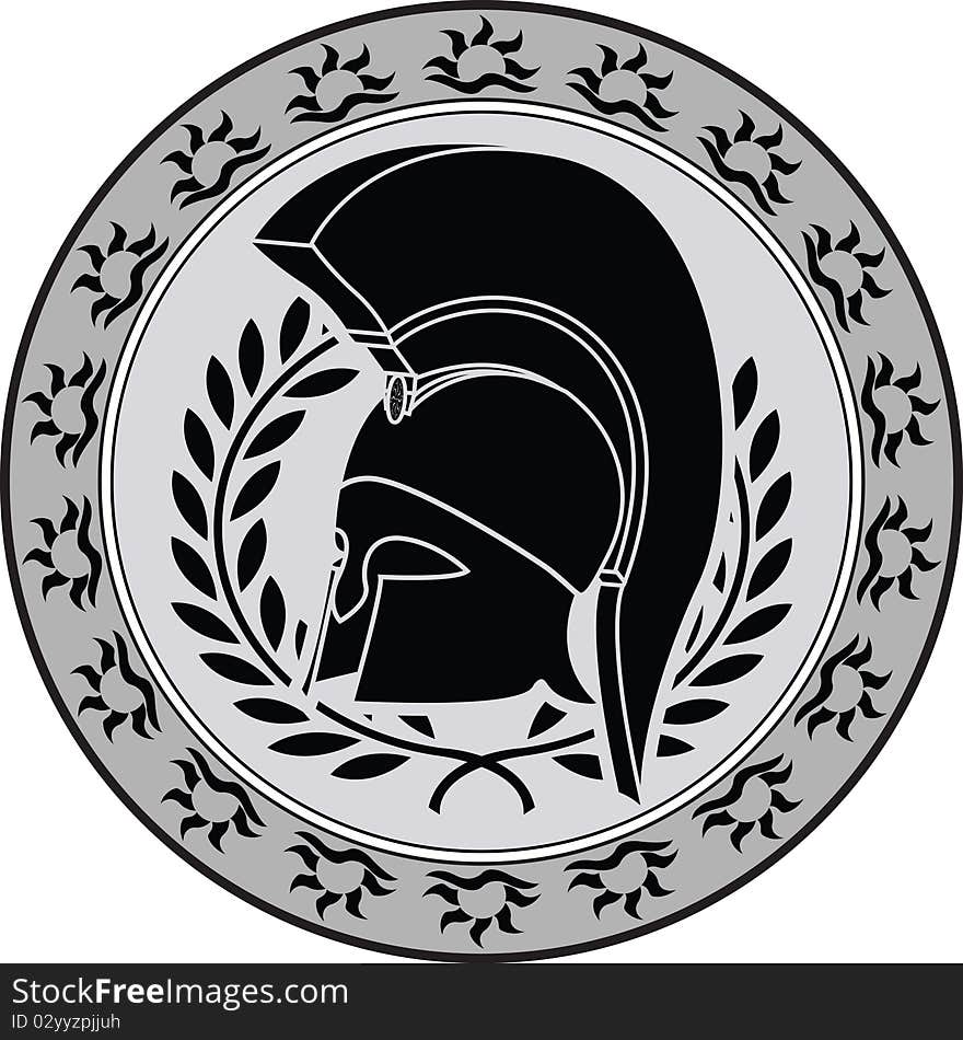 Ancient hellenic helmet. vector illustration