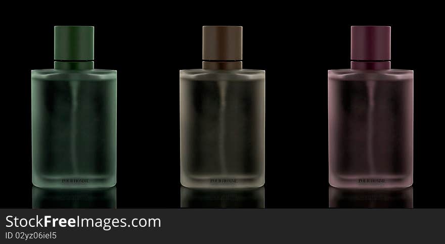 Perfume for men isolated on black