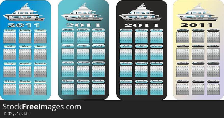 Calendars with a yacht