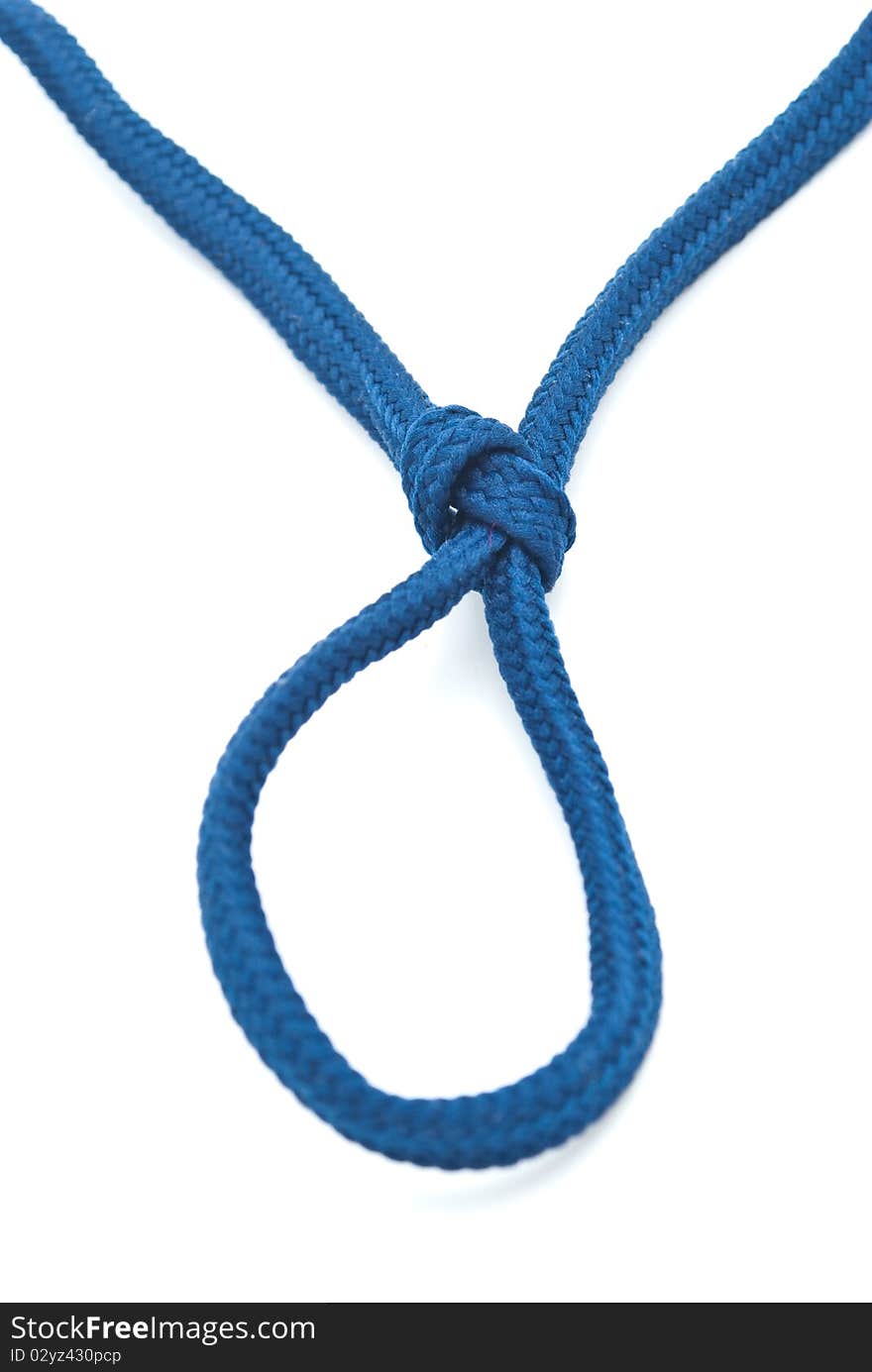 Hanging noose rope on the white background