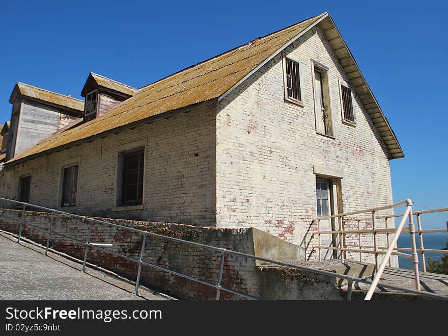 An old building in the Alcatraz island. An old building in the Alcatraz island