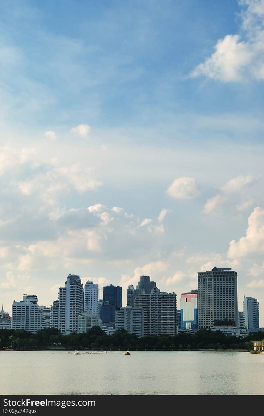 Cityscape in urban area of Bangkok during sunset. Cityscape in urban area of Bangkok during sunset