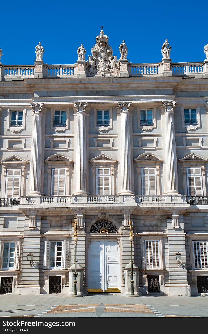 Entrance in Royal Palace. Palacio de Oriente, Madrid landmark, Spain. Entrance in Royal Palace. Palacio de Oriente, Madrid landmark, Spain.