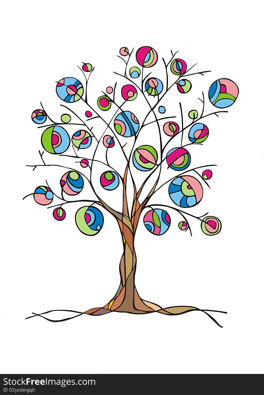 Decorative Art tree with fruit