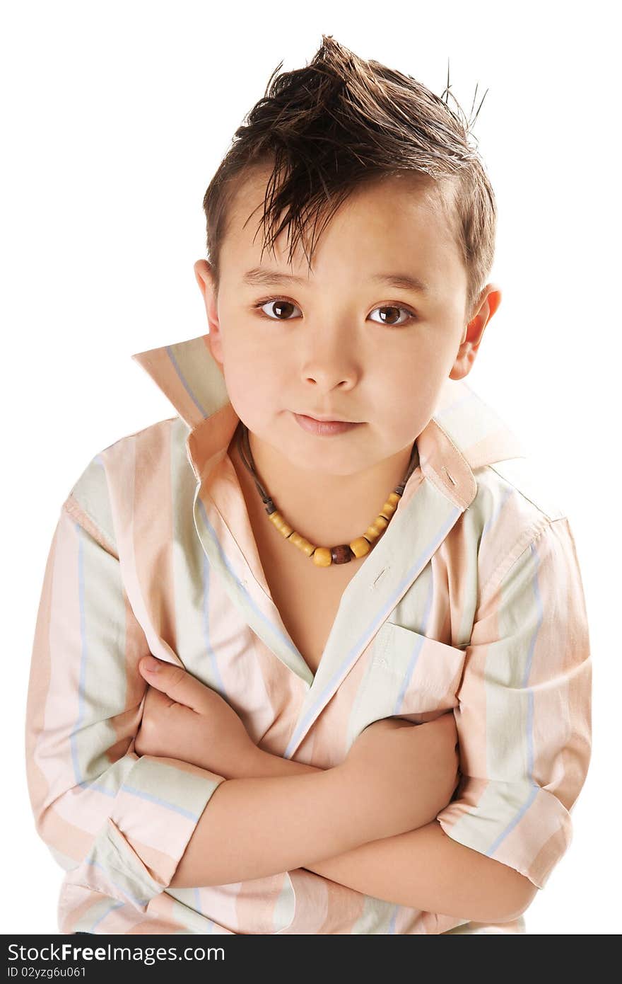 Portrait of cute asian boy isolated on white background. Portrait of cute asian boy isolated on white background