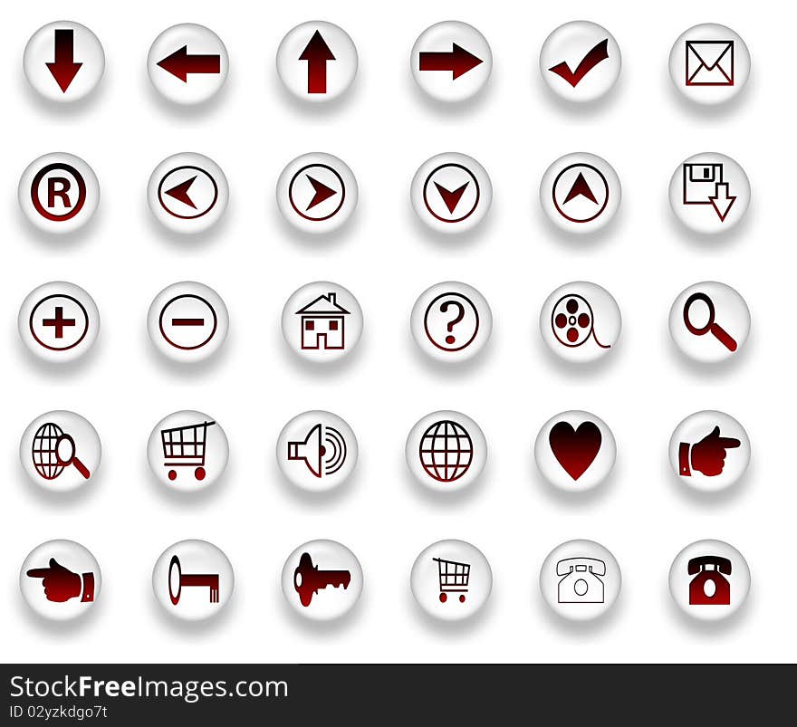 A selection of Web Icons isolated on white