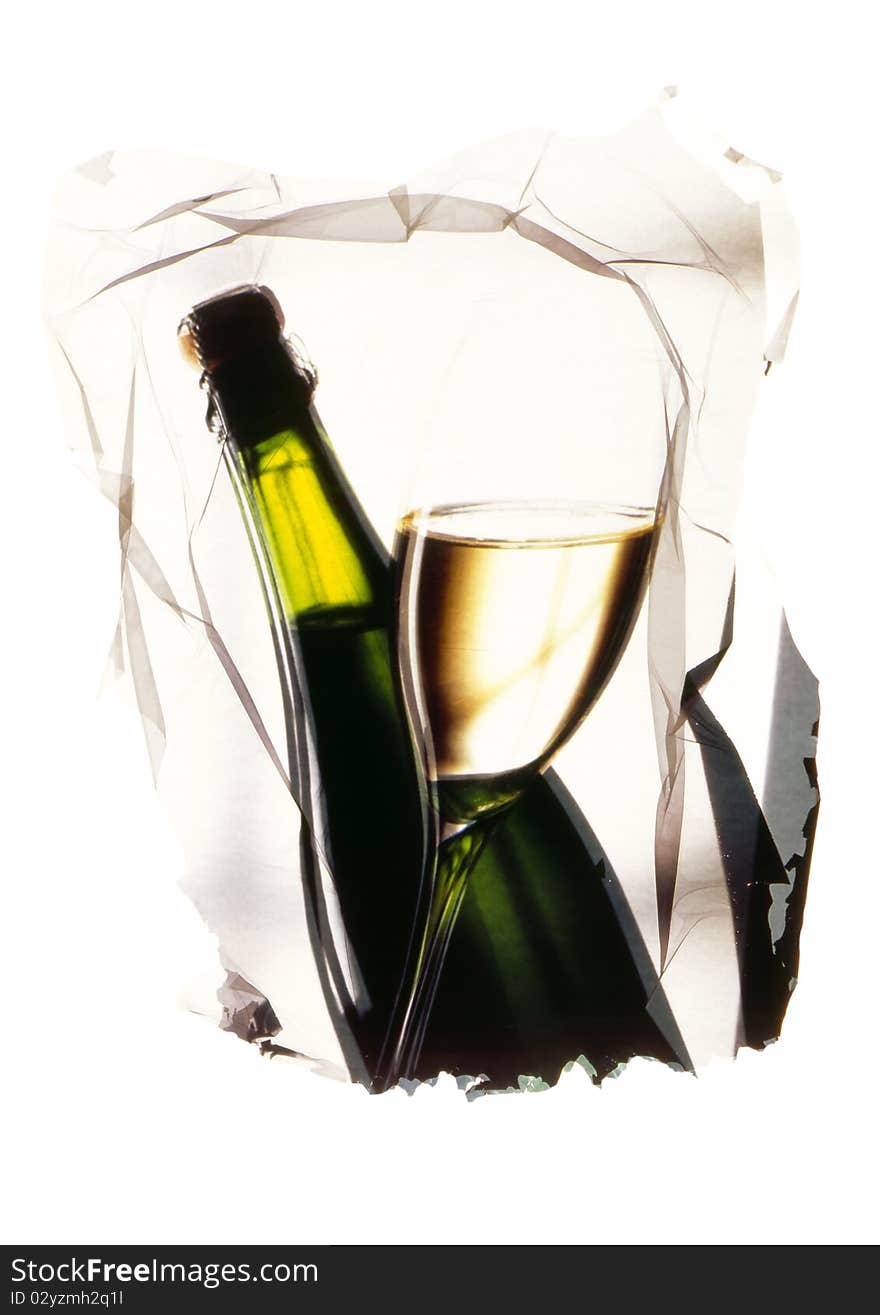 Bottles And Glass Of White Wine