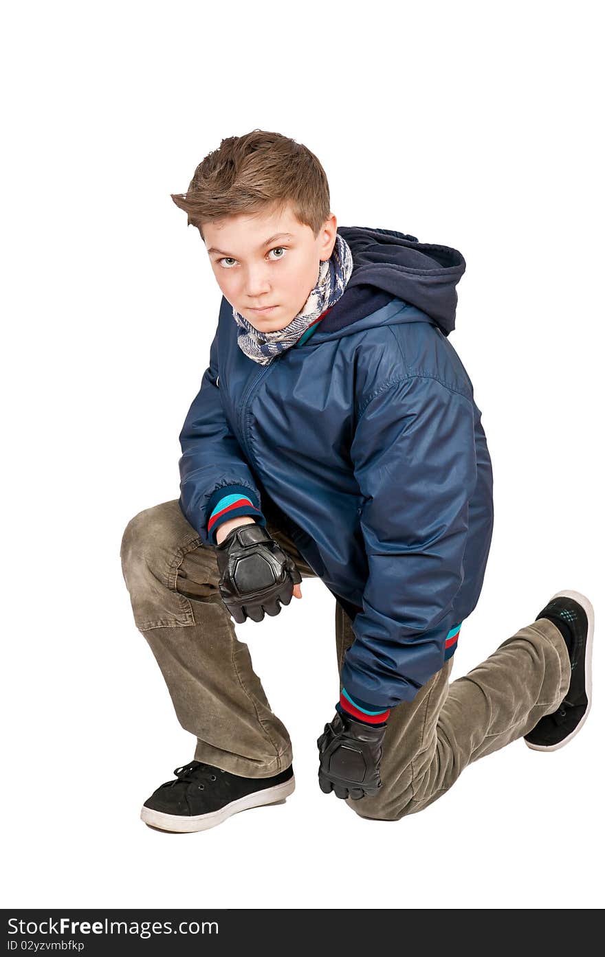 Portrait of a boy isolated on white background